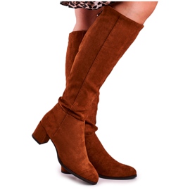 Wildlederstiefel für Damen Sergio Leone Kamel KZ273 braun