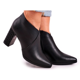 Damenstiefel auf dem Pfosten Sergio Leone schwarz BT497