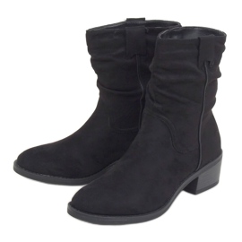 Schwarze Stiefel mit niedrigem Absatz 3345 Schwarz