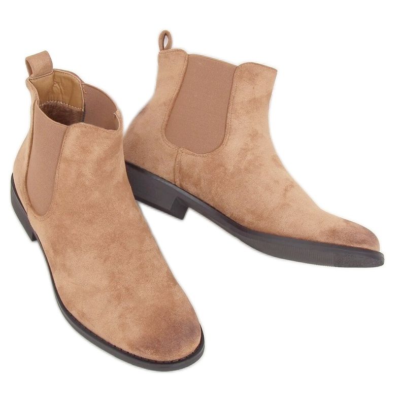Beige Chelsea Boots für Damen 8310 Khaki
