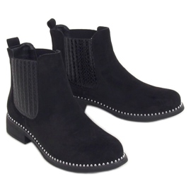 Schwarze Chelsea Boots, Wildleder schwarz HQ231 Black