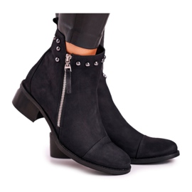 Damen Wildleder Warme Stiefel Laura Messi Schwarz 1879