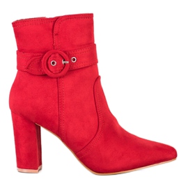 Laura Mode Elegante rote Stiefel in Spitz