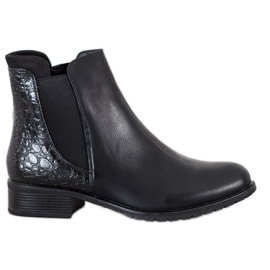 Kayla Lässige Stiefel mit Schlangenprint schwarz