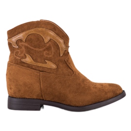 Ideal Shoes Braune Cowgirls versteckter Keil