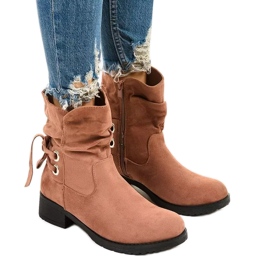 Afforen rosa Wildleder Stiefeletten