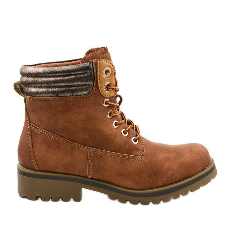 Camel Schnürstiefel, isoliert Halitta braun mehrfarbig