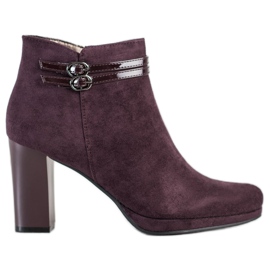 Daszyński Elegante Stiefel mit Streifen rot mehrfarbig
