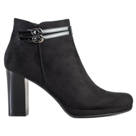 Daszyński Elegante Stiefel mit Streifen schwarz