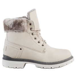 SHELOVET Wanderschuhe mit Fell beige