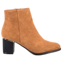 SHELOVET Stiefeletten aus Wildleder in Camel braun gelb