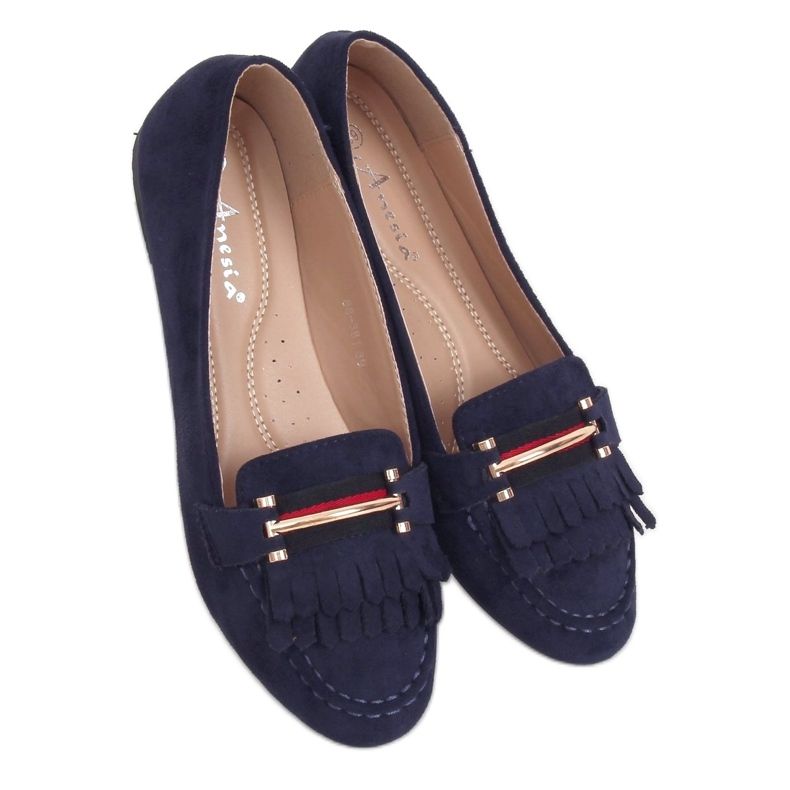 Marineblaue Loafer für Damen 88-381 Navy navy blau