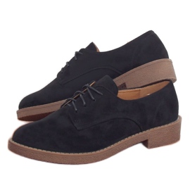 Schwarz TU146 Schwarze Loafer mit Schnürung