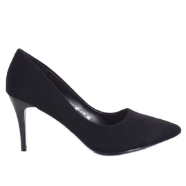 Pumps mit bequemem Absatz schwarz NF-49P Black