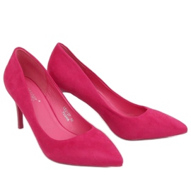 Bequeme Pumps auf einem fuchsiafarbenen LE012P Fushia Absatz rosa