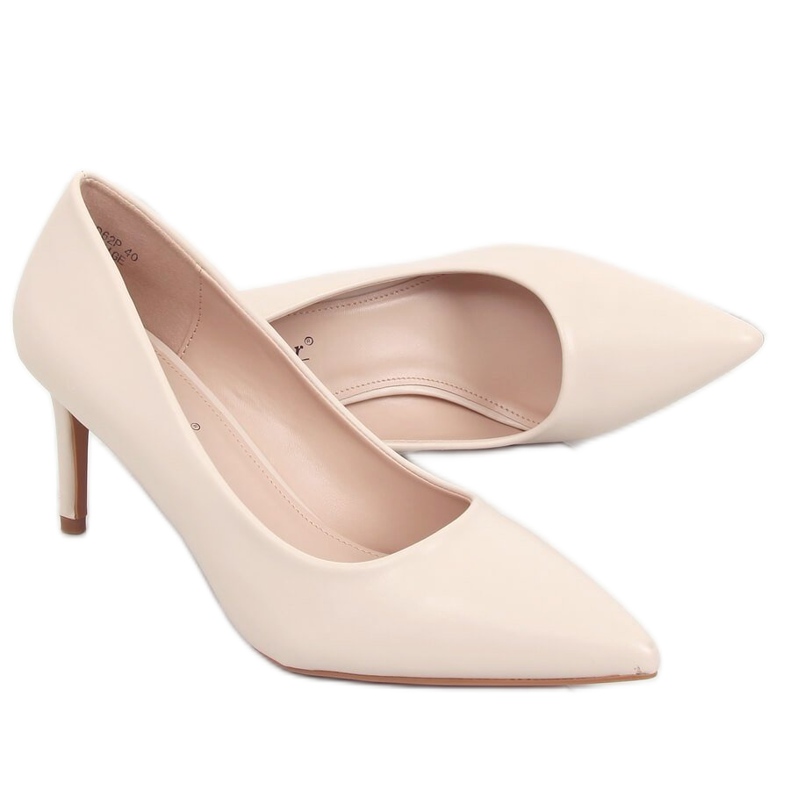 Stilettos niedriger Absatz beige CD62P Beige