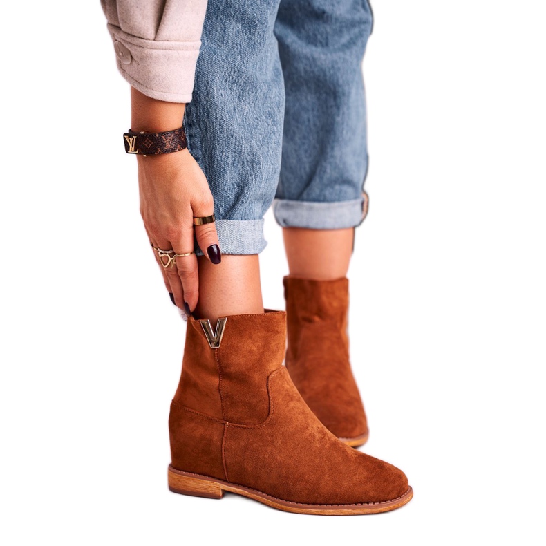 FG1 Damen Stiefeletten Wildleder Braun Vanya