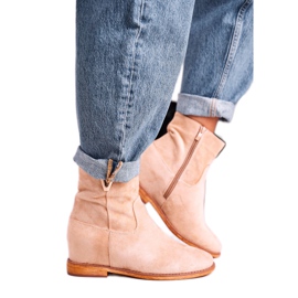 FG1 Damen Stiefeletten Wildleder Beige Vanya