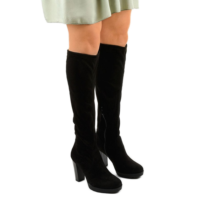 Schwarze Stiefel aus Funnyfreeze Wildleder