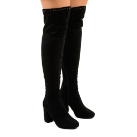 Schwarze, isolierte Stiefel mit Infrarot-Jets-Obermaterial