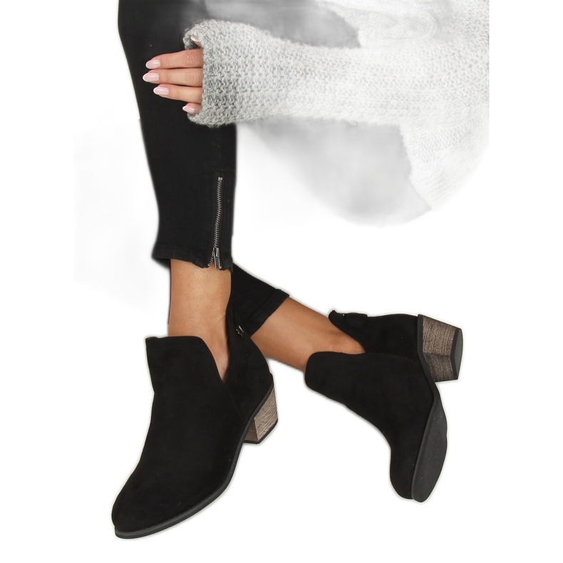 Schwarze Stiefel mit Ausschnitt schwarz CM-8M4-1 Black Ii Qualität