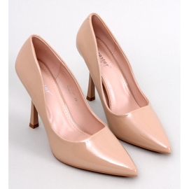 Anika Khaki lackierte Damen High Heels beige 1