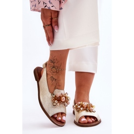 Flache Sandalen Nicole 2805/064 Gold golden 1