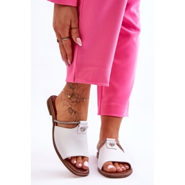 Damensandalen mit flachem Absatz Nicole 2806/009 Weiß 1