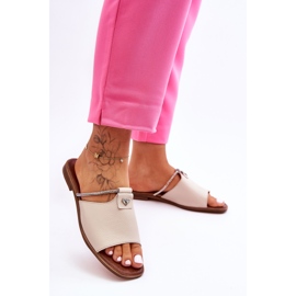 Damensandalen mit flachem Absatz Nicole 2806/054 Beige 1