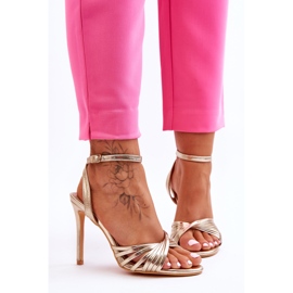 Goldfarbene „My Darling“-Sandalen für Damen mit hohem Absatz golden 1