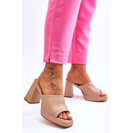 Livesa High Heels aus beigem Leder 2