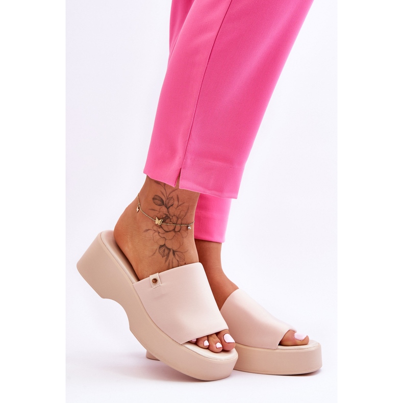 Damen-Plateauhausschuhe Beige Carmela 1