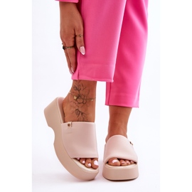 Damen-Plateauhausschuhe Beige Carmela 2