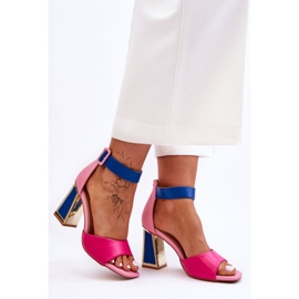 Elegante High-Heel-Sandalen in Rosa und Blau von Sorel 1