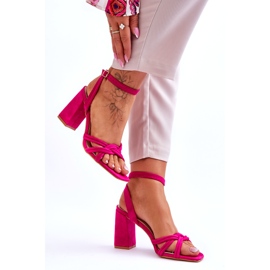 Klassische fuchsiafarbene Bernett Wildleder-Sandalen rosa 5