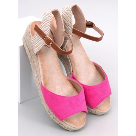 Eakes Fuchsia Keil-Espadrille-Sandalen rosa 1