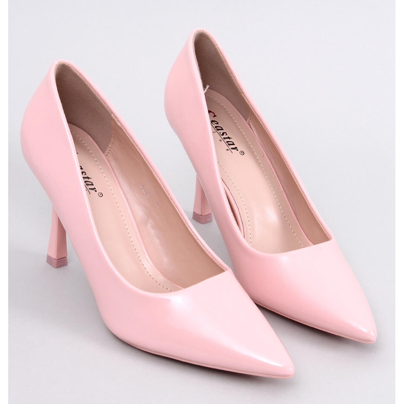 Damen-Ladd Pink lackierte High Heels rosa 1