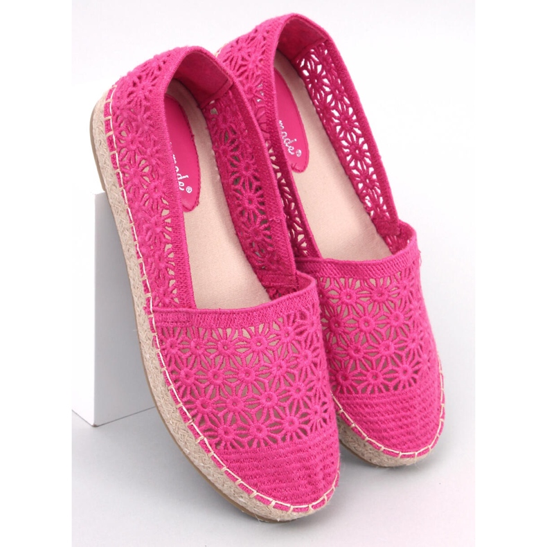 Durchbrochene Espadrilles Terian Fuchsia Rose Red rosa 1