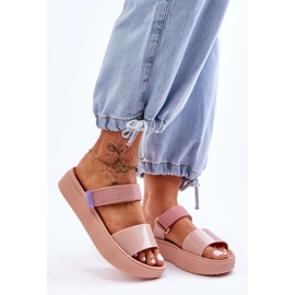 ZAXY Vegane Hausschuhe mit Klettverschluss HH285284 Nude rosa 2