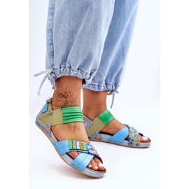 Ledersandalen mit Rahmen Maciejka 03375-34 Blau 1