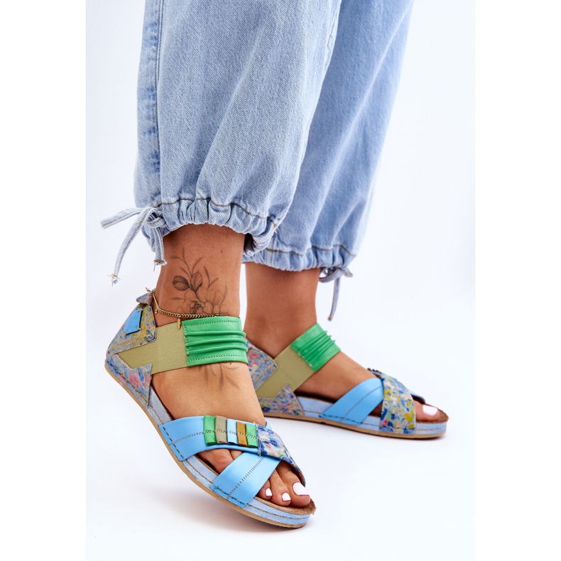 Ledersandalen mit Rahmen Maciejka 03375-34 Blau 1