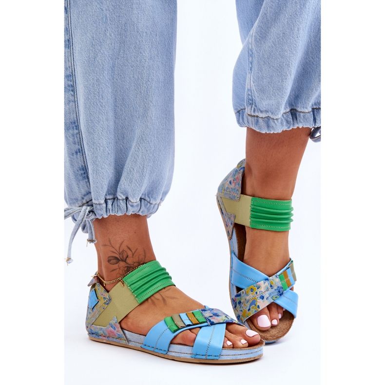 Ledersandalen mit Rahmen Maciejka 03375-34 Blau 2