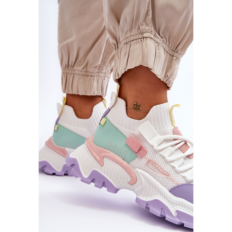 PS1 Slip-on Sock Sneakers für Damen Weiß/Lila Keaton 2