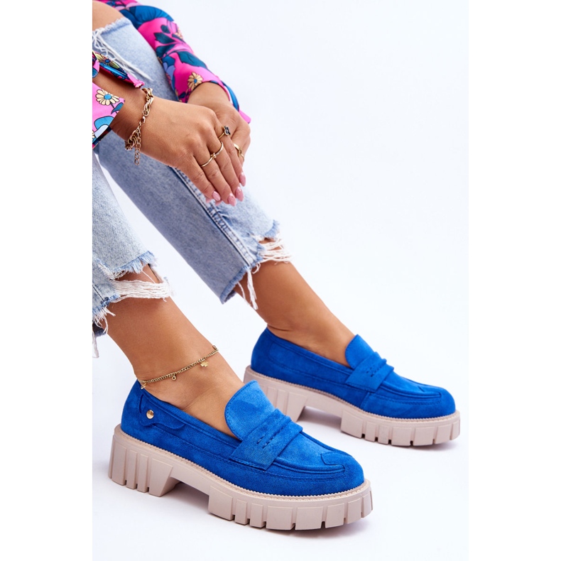 Damen-Slip-on-Schuhe aus Wildleder in Blau von Fiorell 1