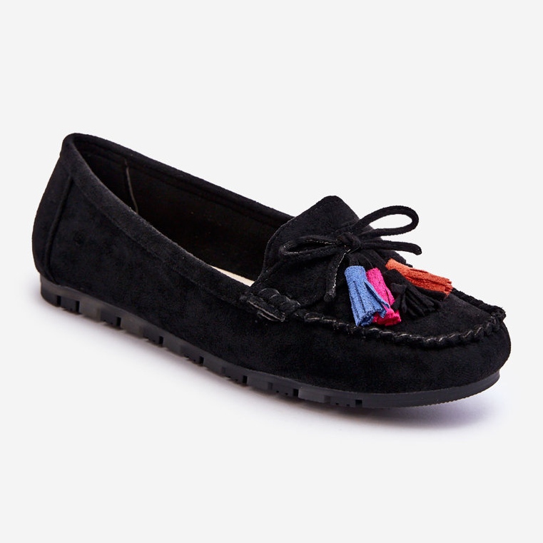 PS1 Wildleder-Loafer mit Schleife und Quasten Schwarz Dorine 1