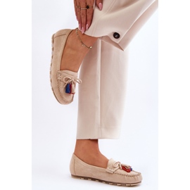 PS1 Wildleder-Loafer mit Schleife und Fransen Beige Dorine 8