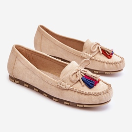 PS1 Wildleder-Loafer mit Schleife und Fransen Beige Dorine 3