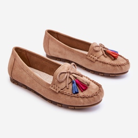 PS1 Wildleder-Loafer mit Schleife und Quasten Dunkelbeige Dorine 1