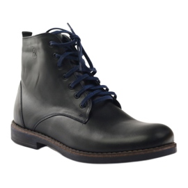 Schwarze Stiefel mit Reißverschluss Nikopol 660 schwarz marineblau 1