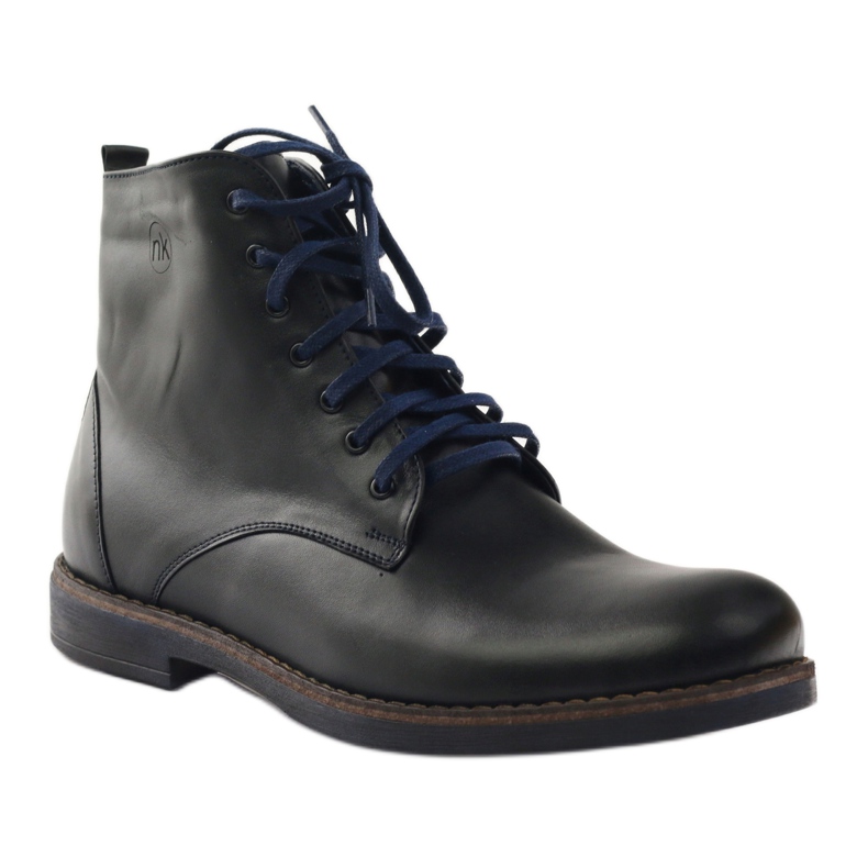 Schwarze Stiefel mit Reißverschluss Nikopol 660 schwarz navy blau 1
